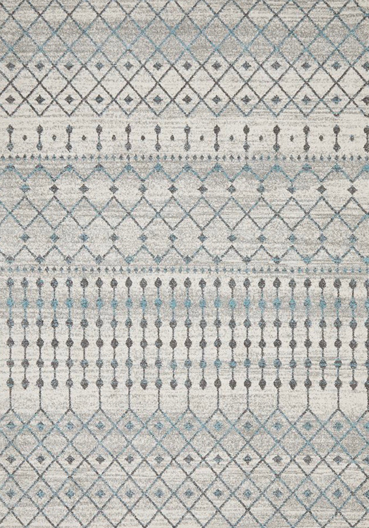 Hamptons White Teal Rug